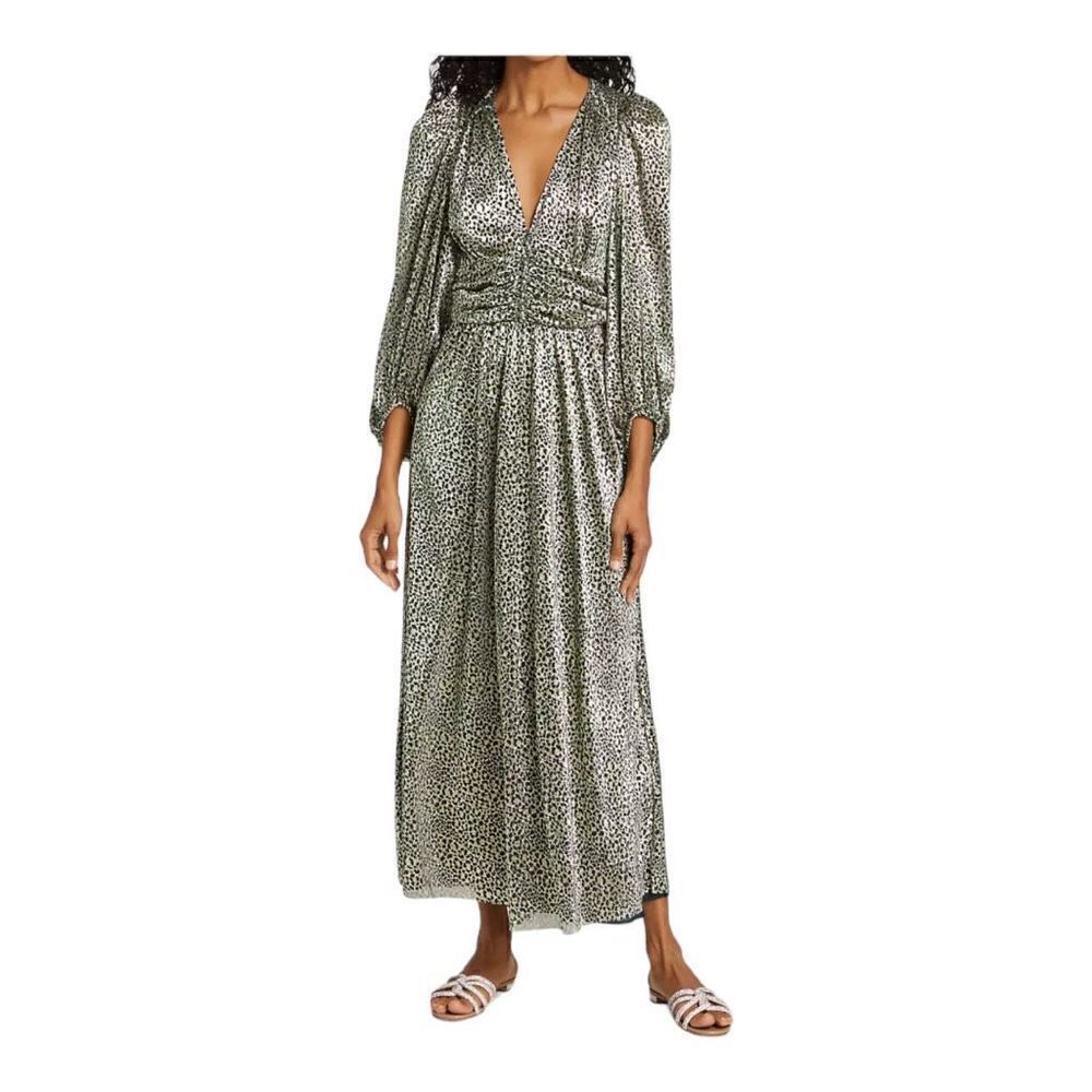 $620 Ba&sh Celie Metallic Leopard Maxi Dress Size XS - Picture 3 of 12